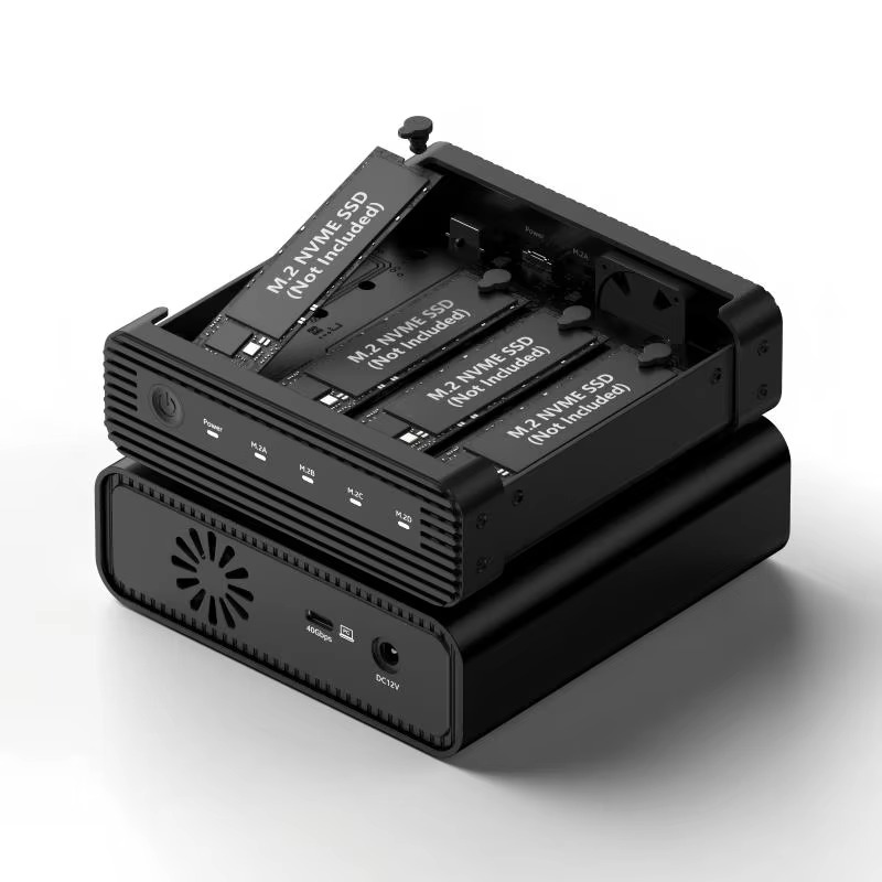 Case Fans - アルミニウム製M2 4ベイUSB4外付けNVME SSDエンクロージャー M.2 NVME 4ベイ