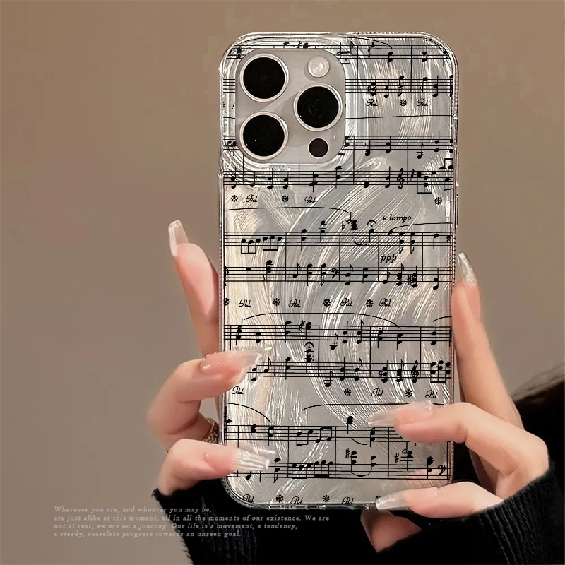 Computer Case - 楽しい文字と音符柄のスマホケース Samsung Galaxy A16 A15 A14