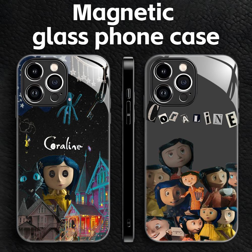 Mini Pc Case - C-coralines iPhone18、17、16、15、14、13、12、11、X、XR、XS Plus、Mini、Pro Max対応、ガラス製、磁石内蔵のスマートフォンケース