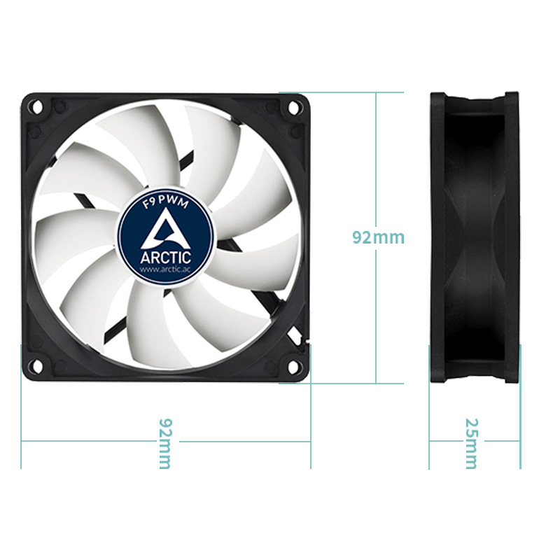 ARCTIC F9 PWM - 92 mm PWM ケースフ - Case Fan Controller のレビューと価格