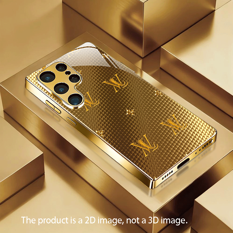 金色の景観模様が施されたビジネス向け電気メッキゴールドの携帯 - Computer Case のレビューと価格