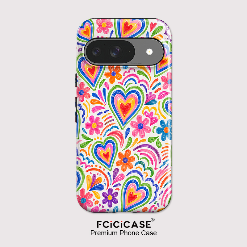 Fcicicase ピクセル10A用 ラブハートフラワー柄ス - Matte Pc Case のレビューと価格