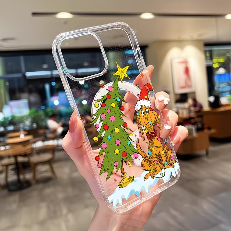 子犬をテーマにしたクリスマスパーティー クリアスマホケース  - Mini Pc Case のレビューと価格