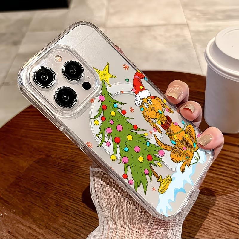 子犬をテーマにしたクリスマスパーティー クリアスマホケース  - Mini Pc Case のレビューと価格